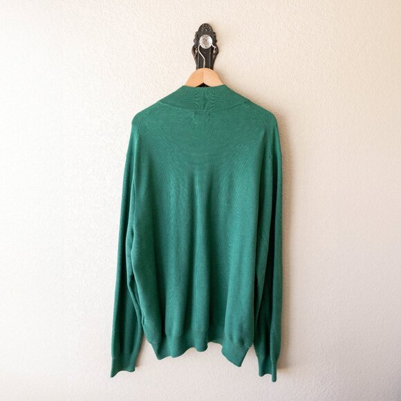 Polo Ralph Lauren Size XXL Green 100% Pima Cotton Half-Zip Sweater - Picture 8 of 10